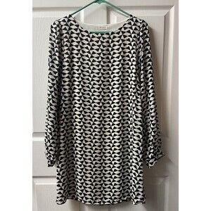 Everly Sheath Dress Womens Size Small Black and White Triangle Lined